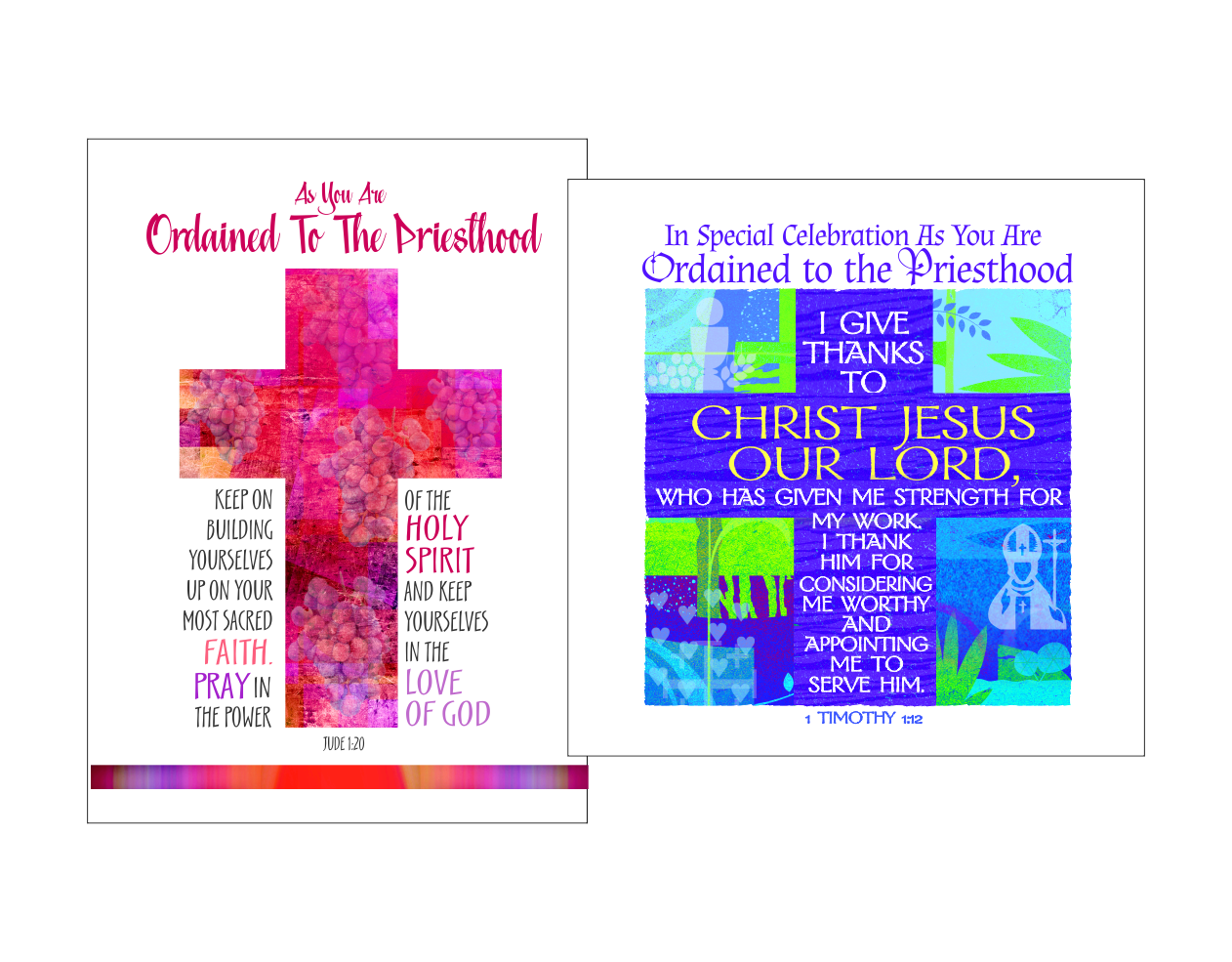 calligraphy ordination cards