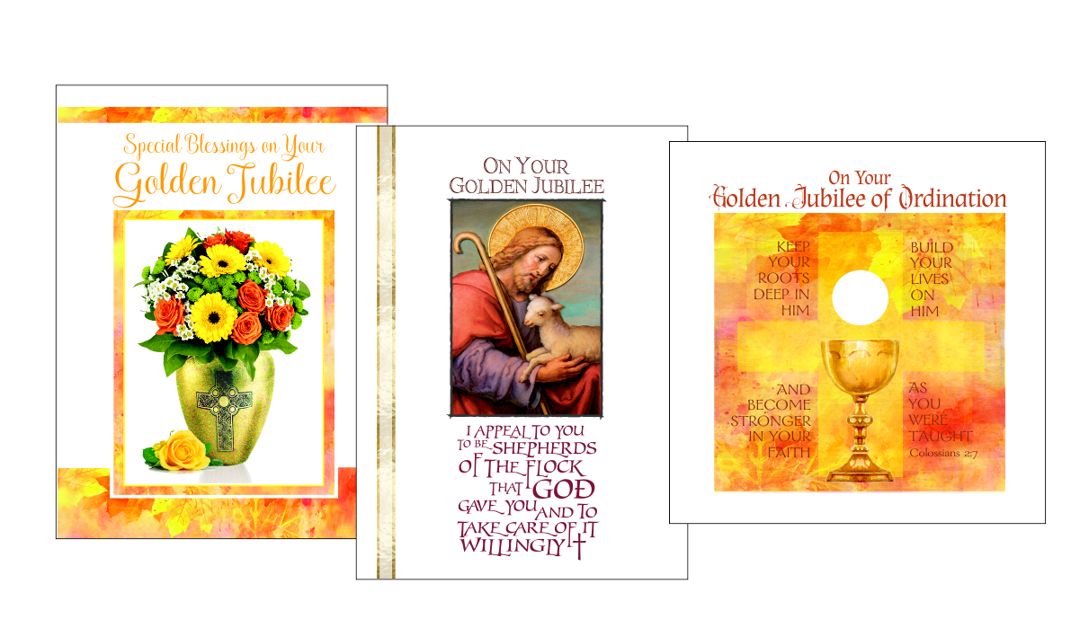 golden jubilee cards Celtic cross design