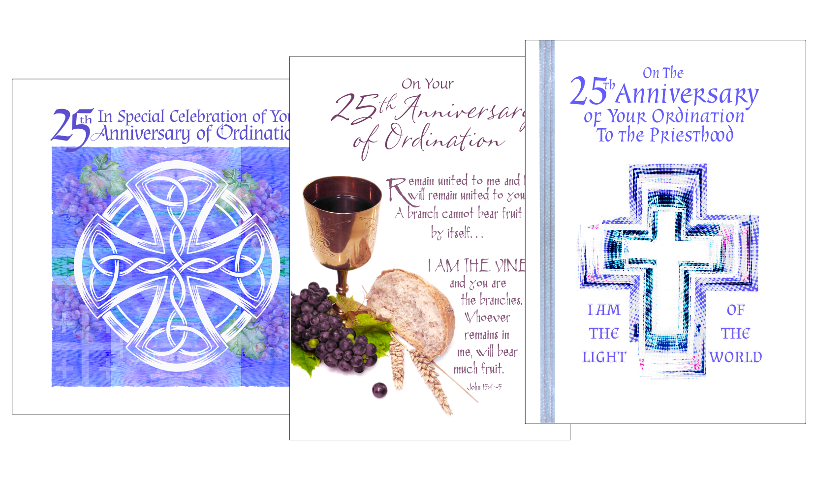 25th ordination anniversary cards symbolic